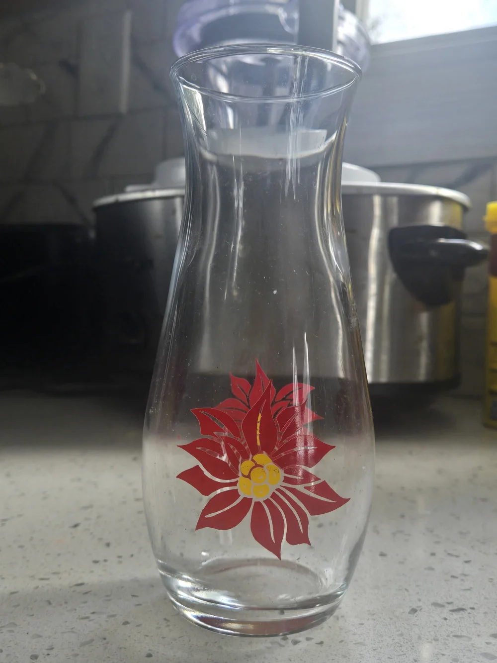 Vintage Pasabahce Poinsettia Bud Vase